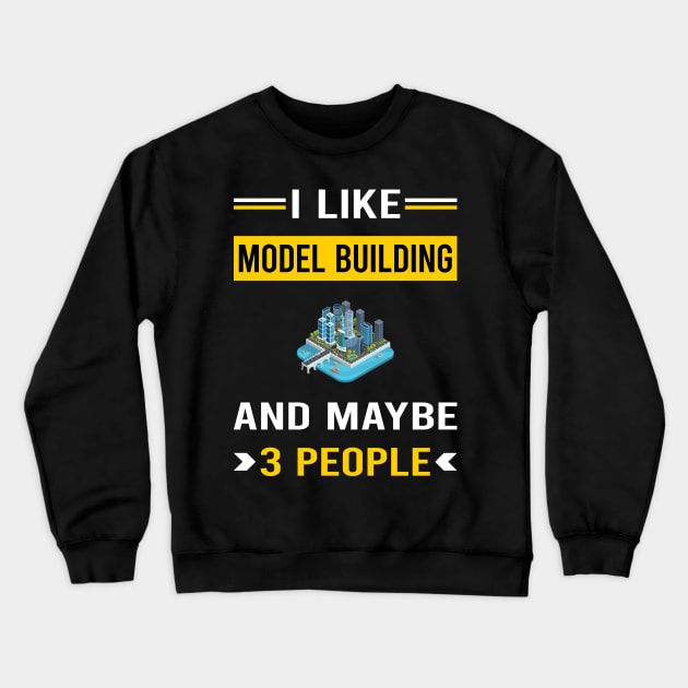 3 People Model Building Builder Crewneck Sweatshirt by Bourguignon Aror